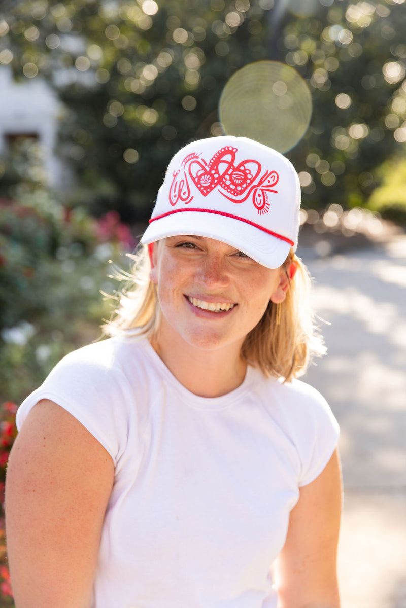 White WOOF Trucker Hat