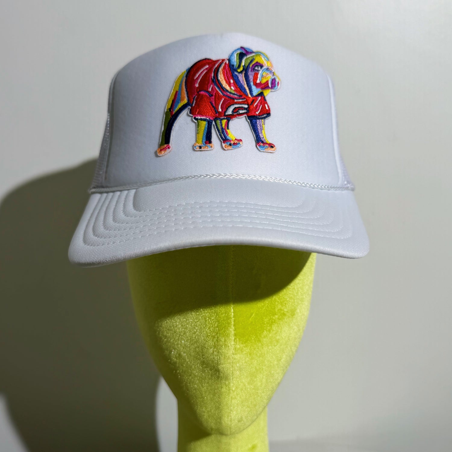 White Embroidered Patch Dawg Trucker Hat