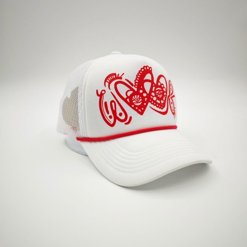White WOOF Trucker Hat