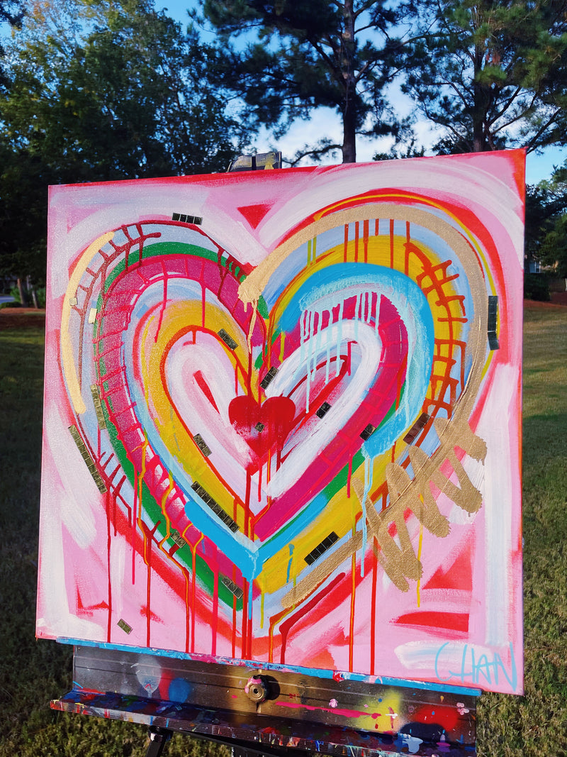 24"x24" Original Canvas Painting XOXO