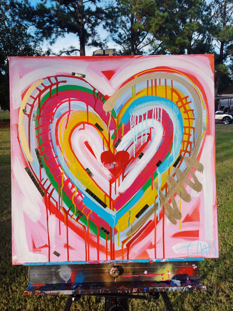 24"x24" Original Canvas Painting XOXO