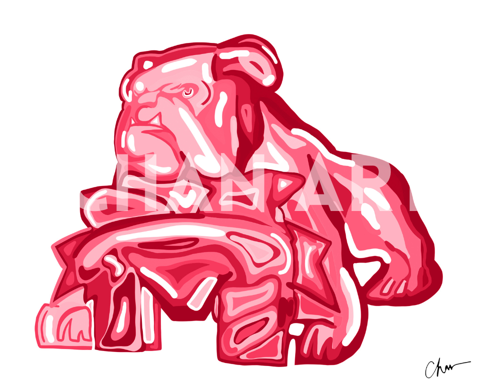 Maroon Monochrome MS Bulldawg
