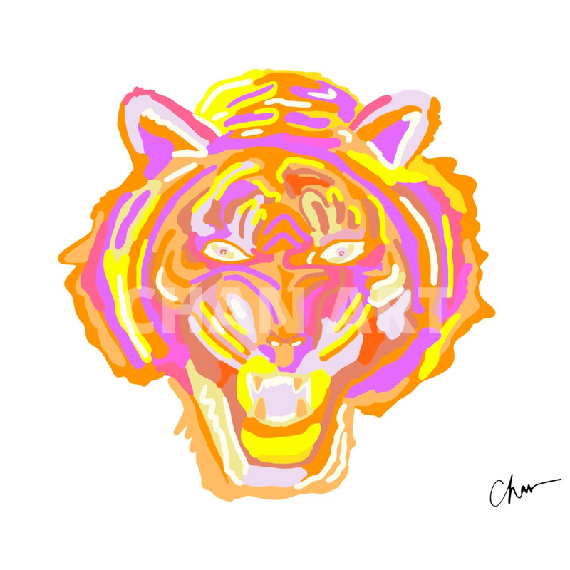 Blushing Tiger Print