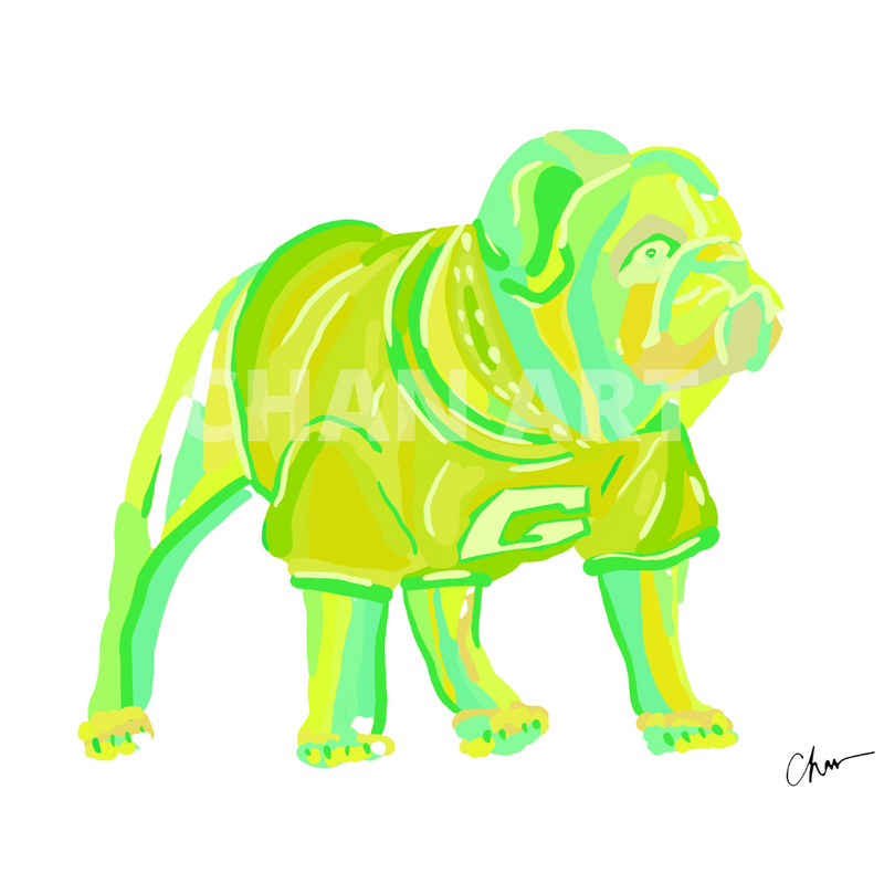 Lime Monochrome Dawg Print