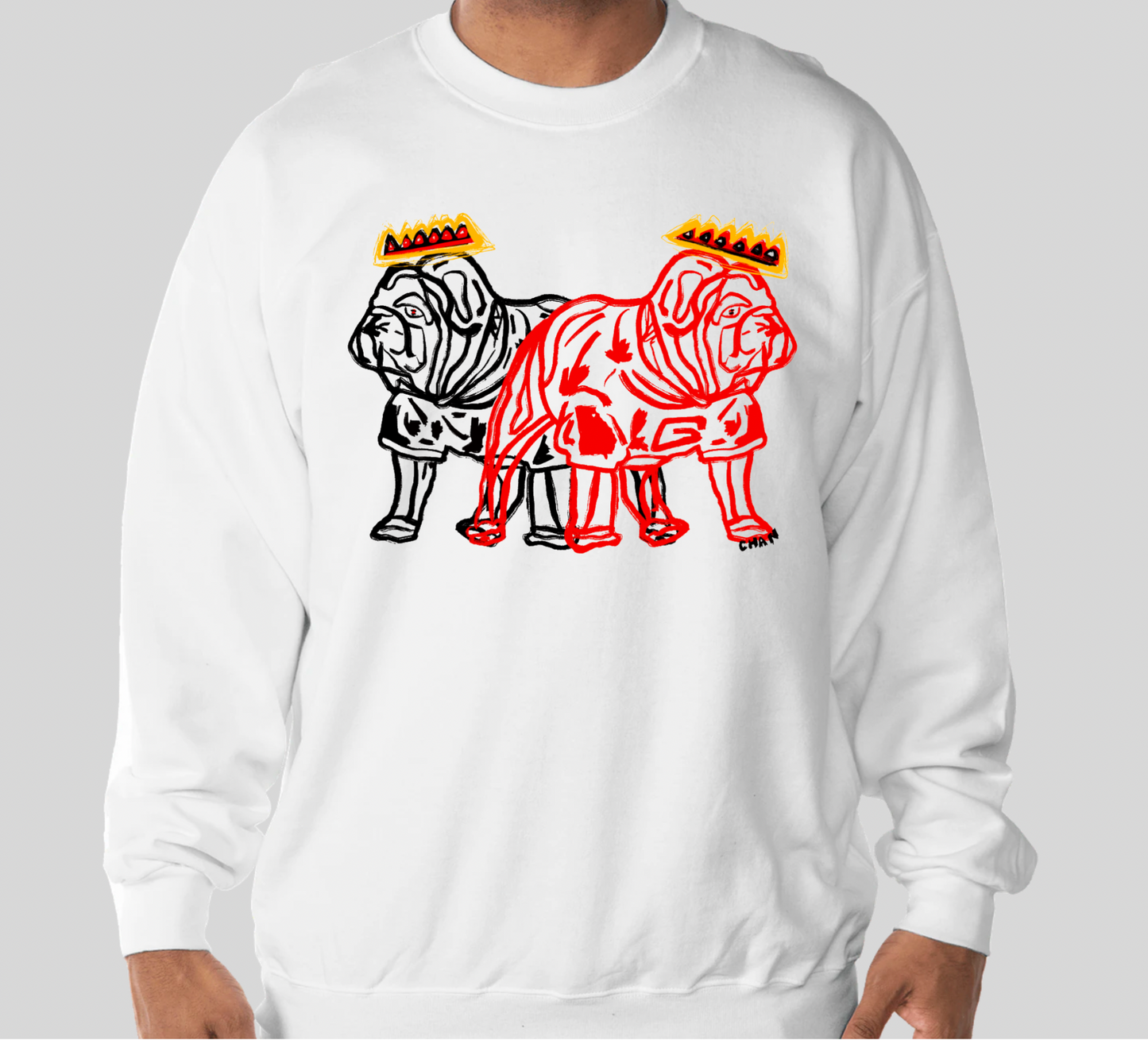 Back 2 Back Champs Crewneck in WHITE