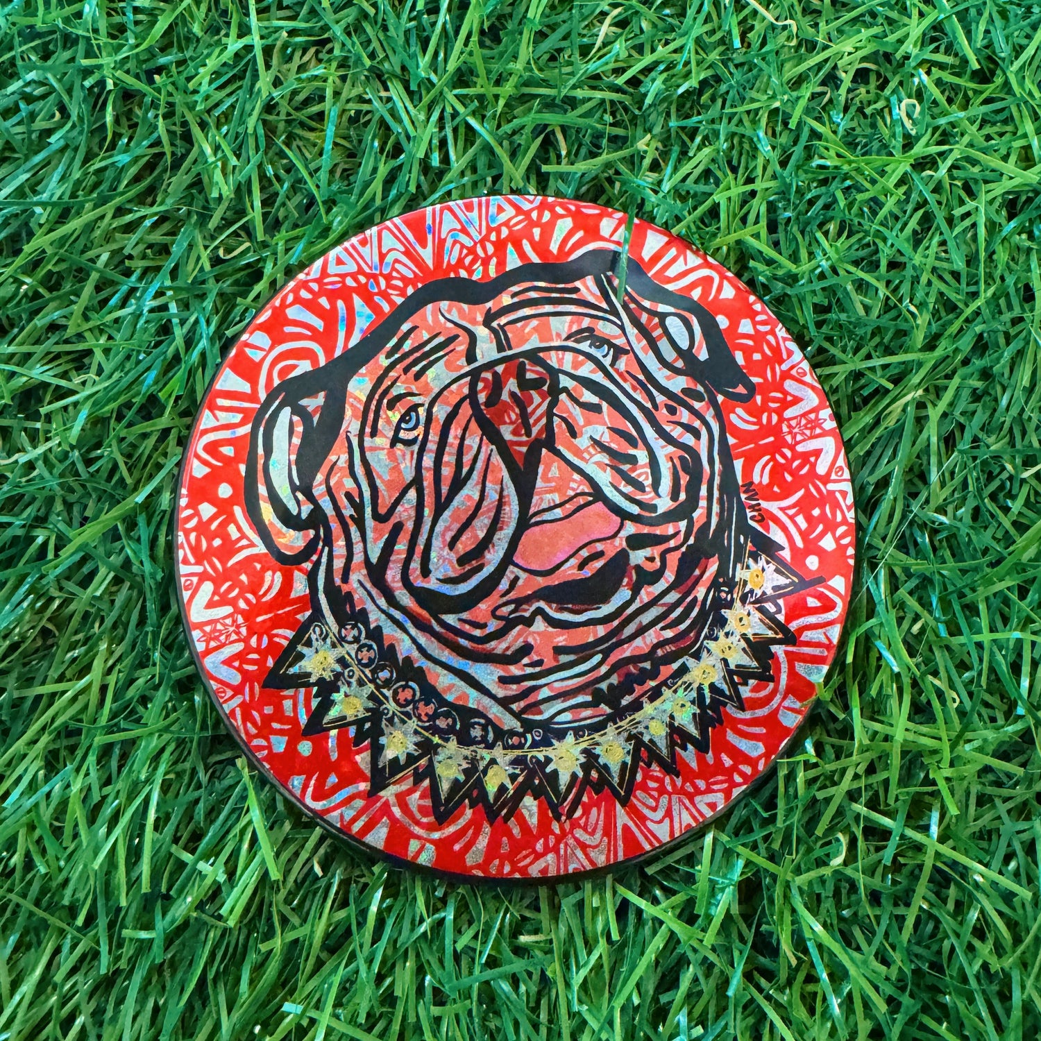 Sparkly Dawg Face Button