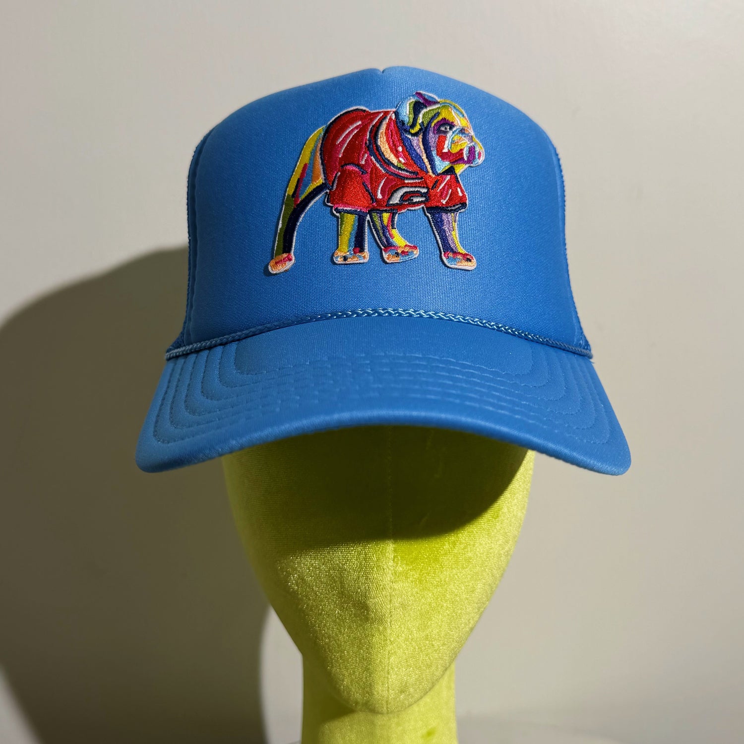 Blue Embroidered Patch Dawg Trucker Hat