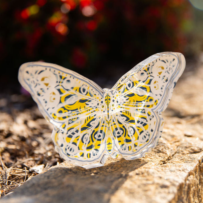 In Bloom: Navy and Yellow Acrylic Butterfly
