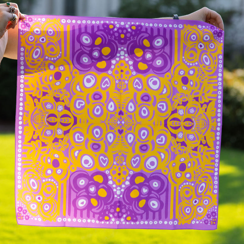 Dark Gold and Purple Football Floral Chandana