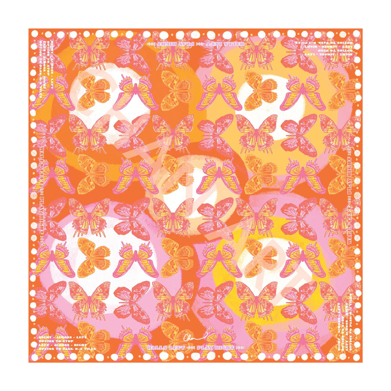Orange Butterfly Dot Mahjong Mat Pre-Order