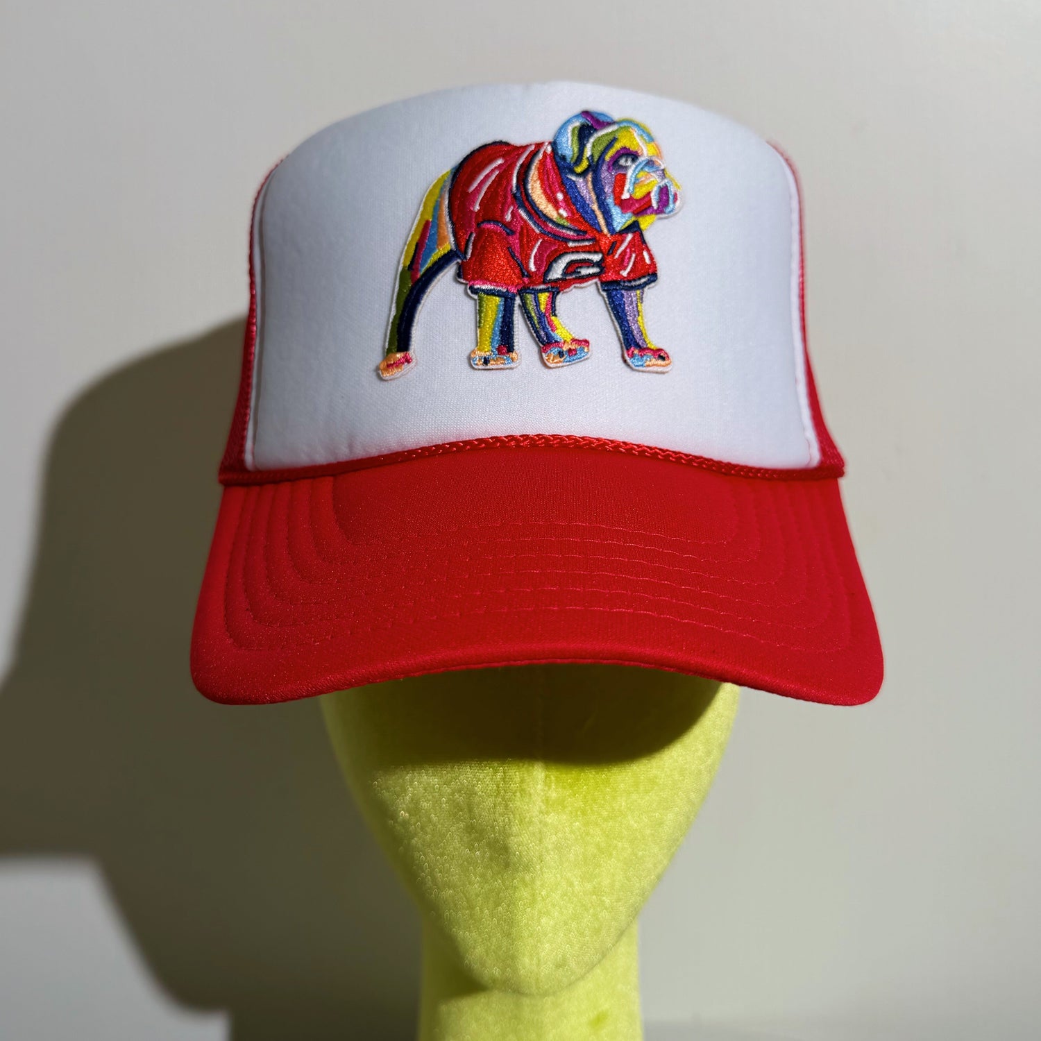 Red Embroidered Patch Dawg Trucker Hat