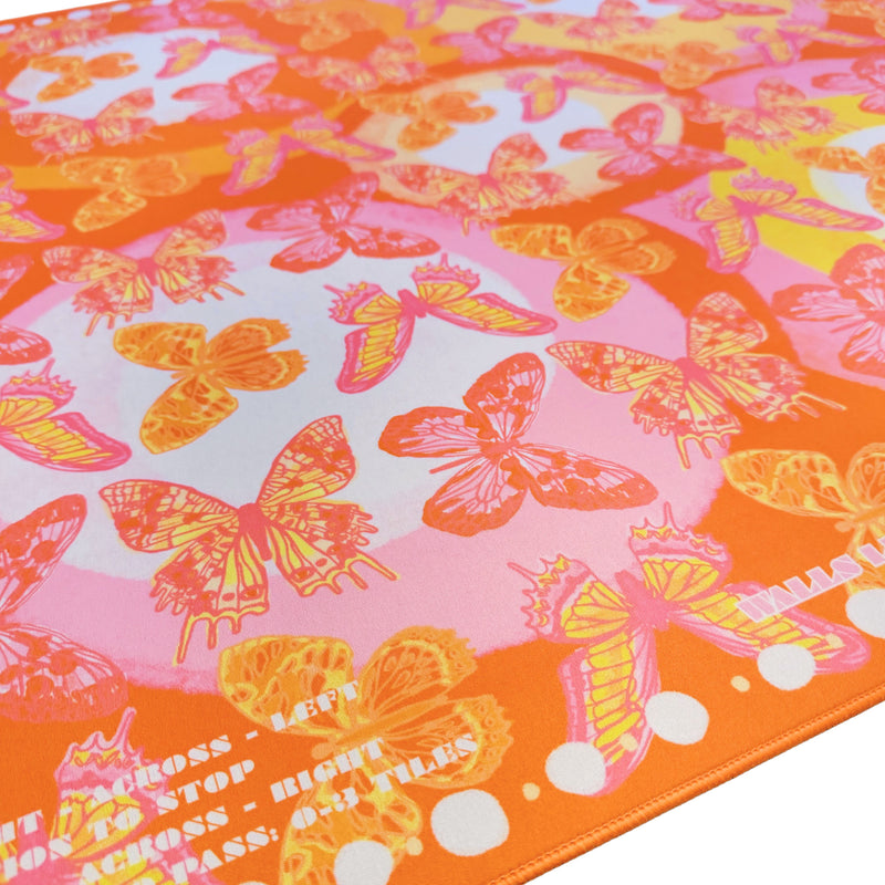 Orange Butterfly Dot Mahjong Mat