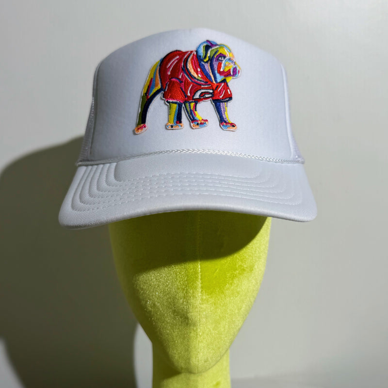 White Embroidered Patch Dawg Trucker Hat