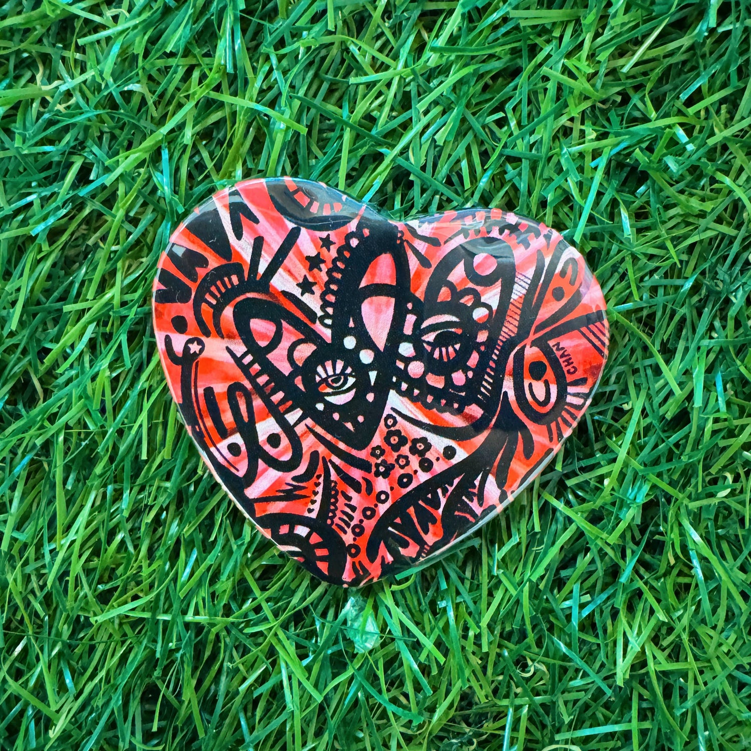Abstract WOOF Heart Button