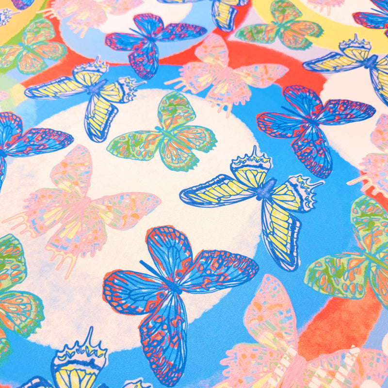 Blue Butterfly Dot Mahjong Mat