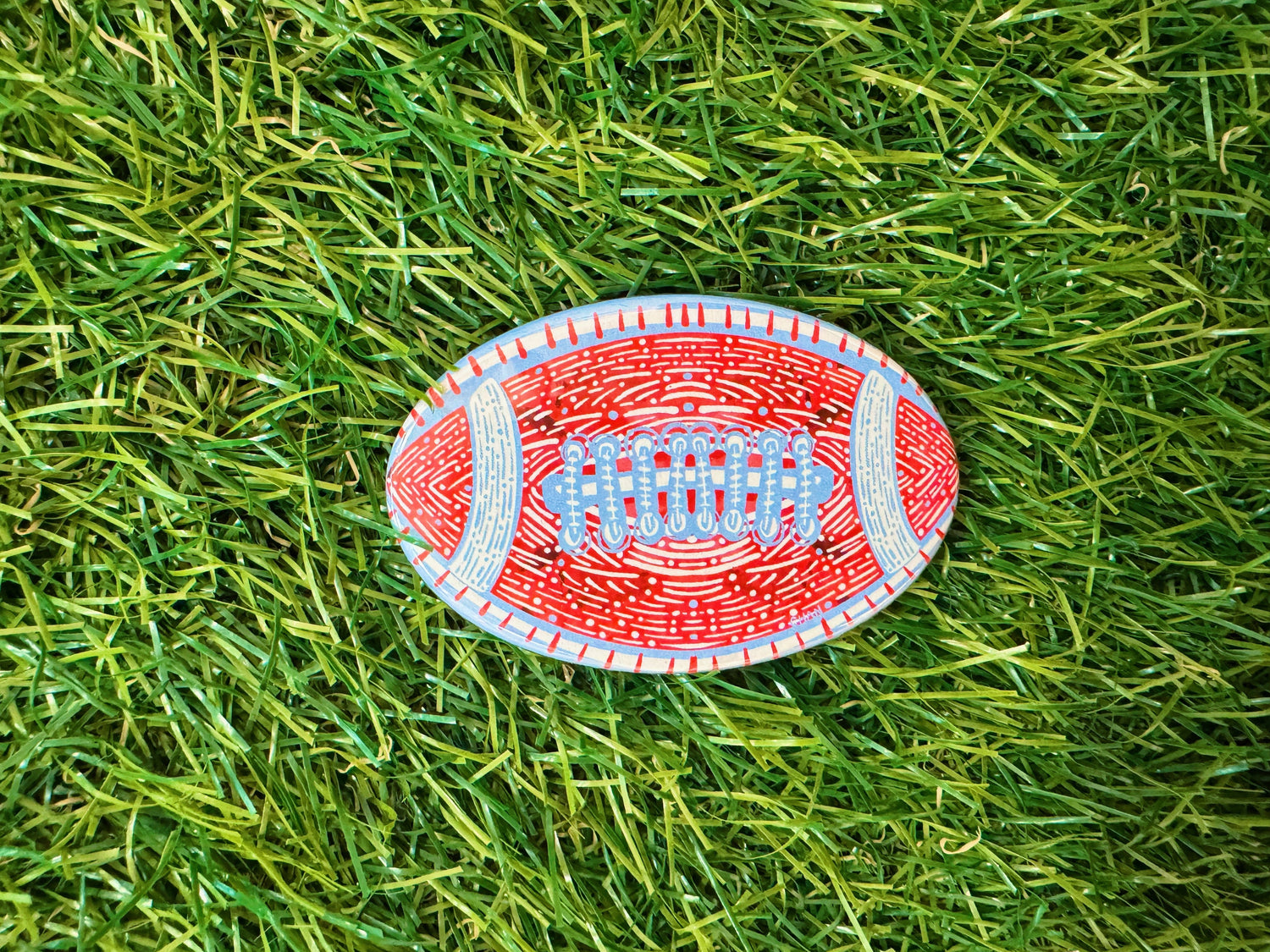 Red and Blue Football Button