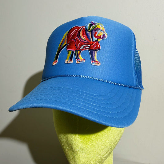 Blue Embroidered Patch Dawg Trucker Hat