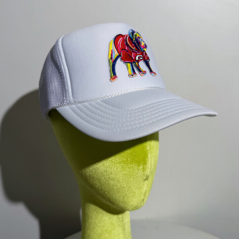 White Embroidered Patch Dawg Trucker Hat