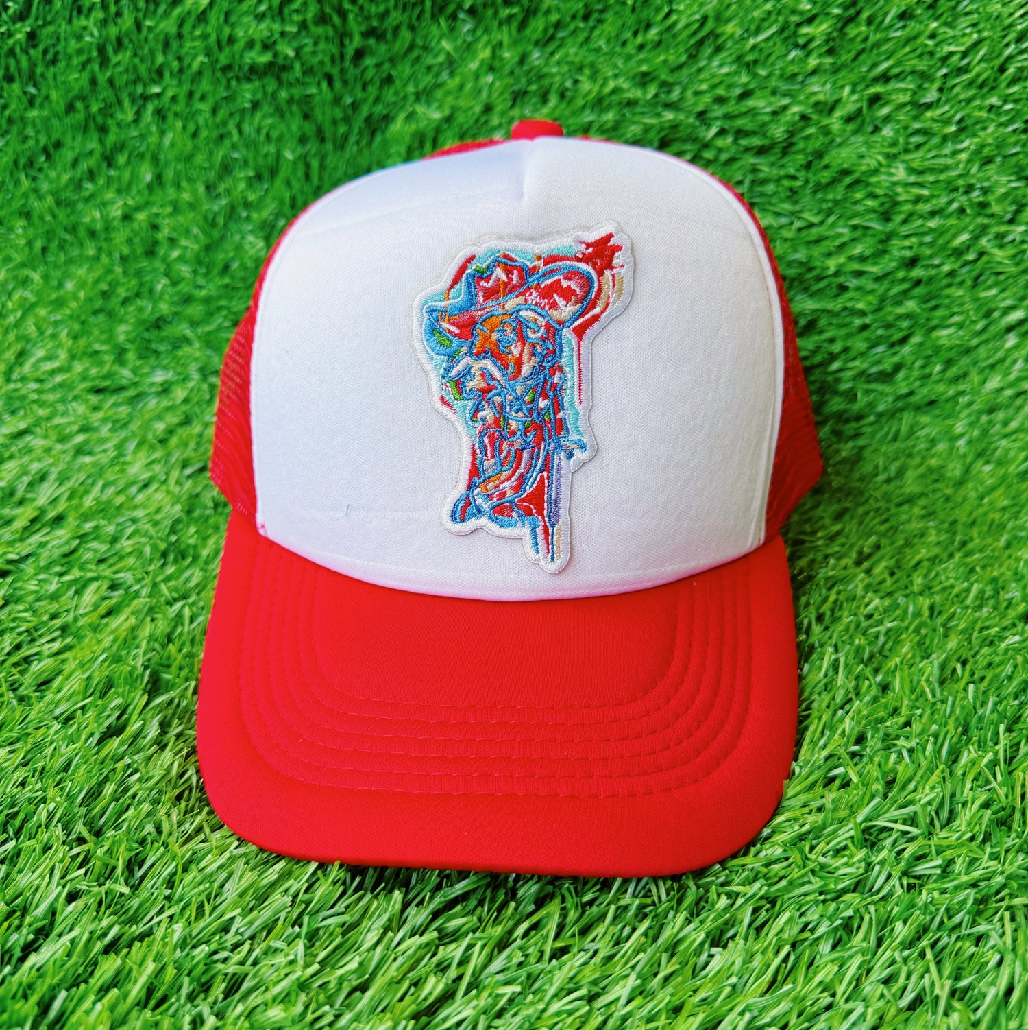 Red Embroidered Patch Hotty Trucker Hat