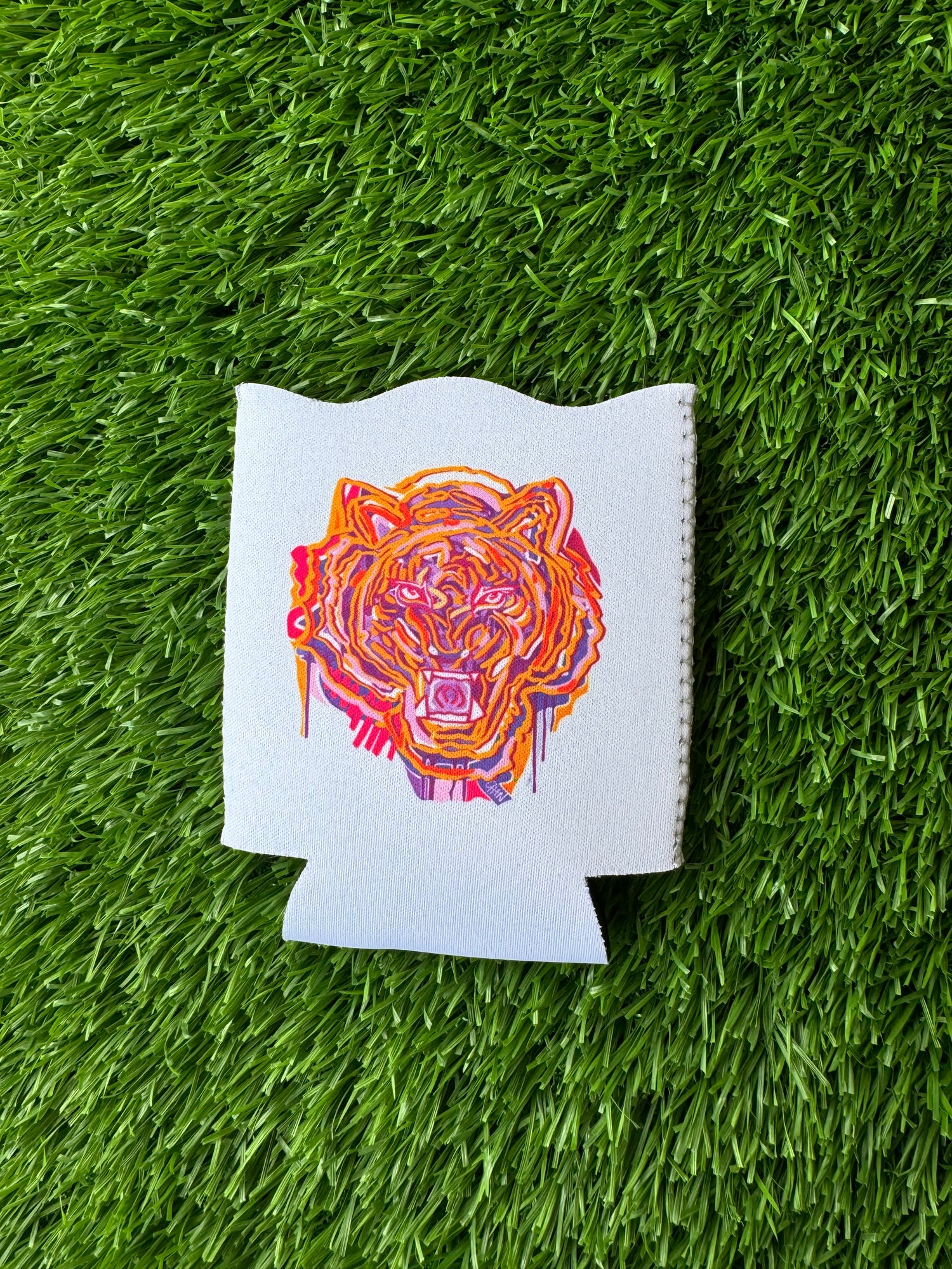 Orange and Purple Tiger Koozie