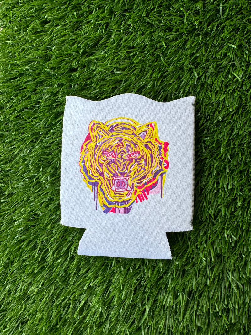 Gold and Purple Tiger Koozie