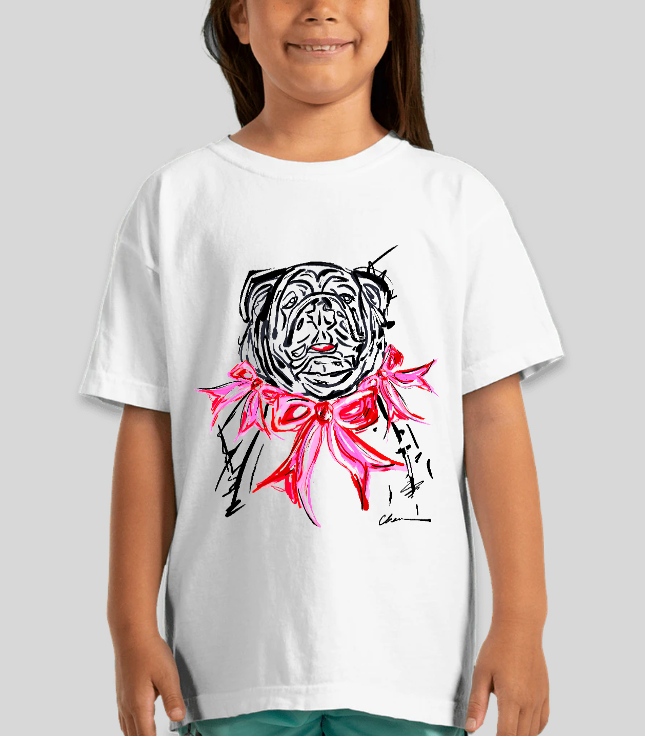 Bulldawg in Bows Youth T-shirt