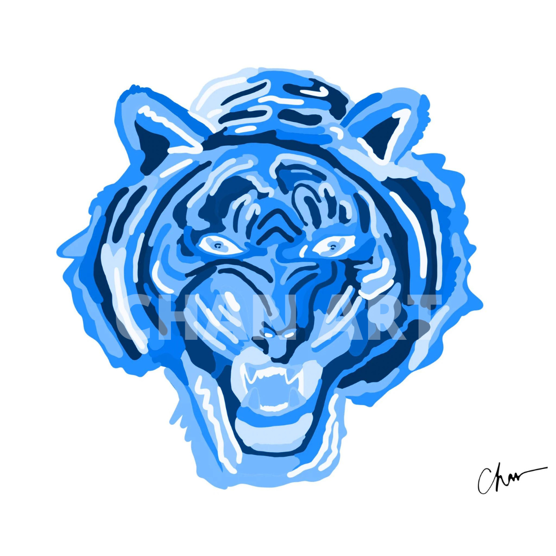 Blue Tiger Print