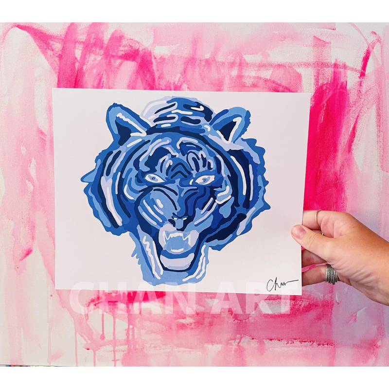 Blue Tiger Print