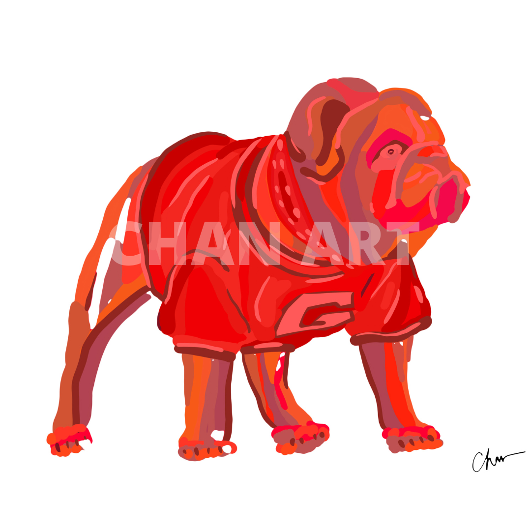 Red Monochrome Dawg Print
