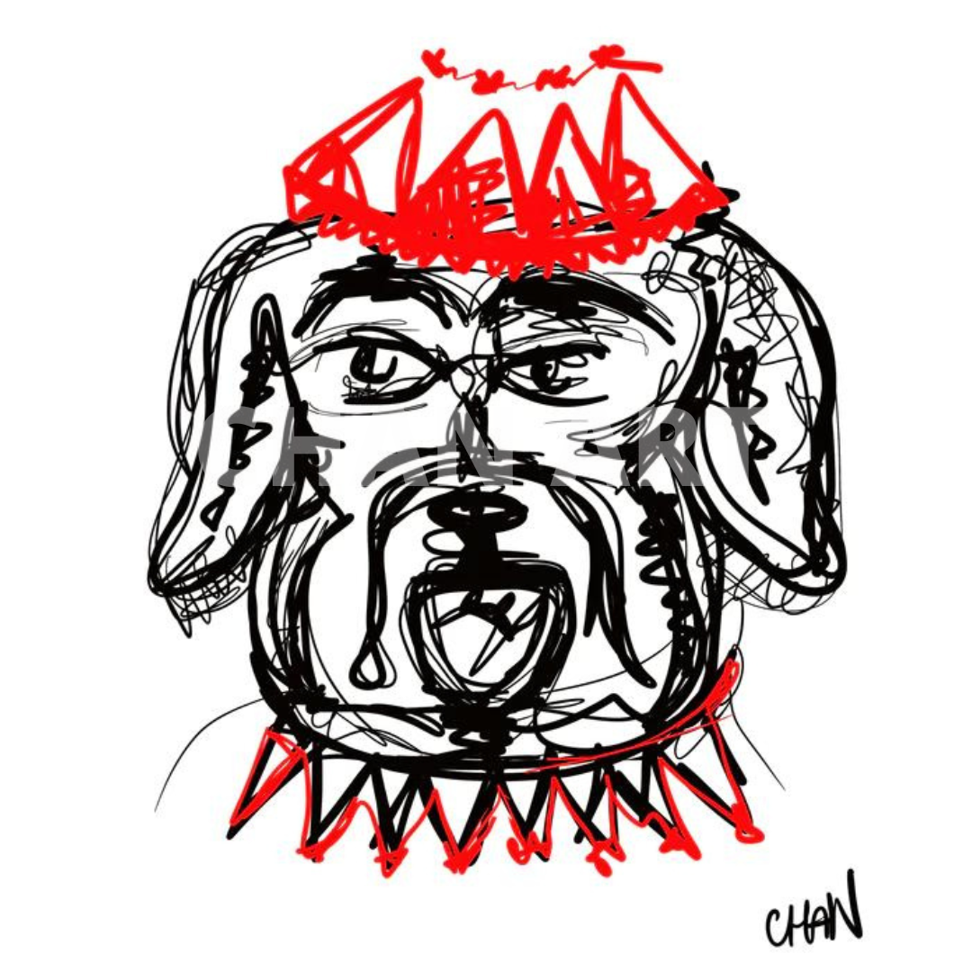 Scribble Dawg the Champion Print